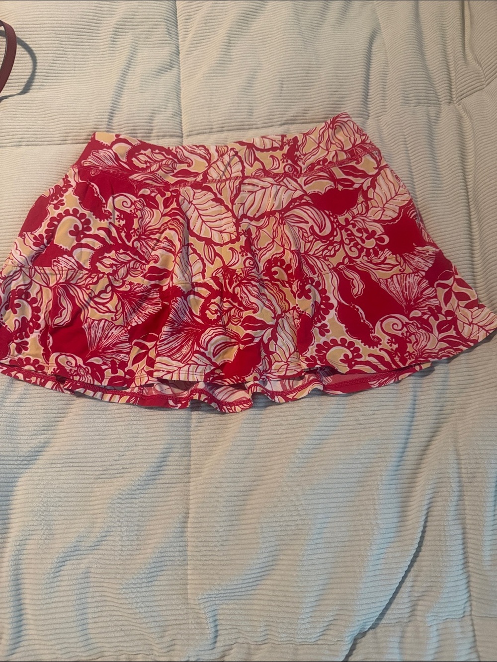 Lilly Pulitzer Floral Red and Cream Mini Skirt